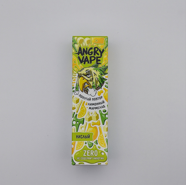 Безникотиновая жидкость для ЭСДН ANGRY VAPE ПОПУГАЙ ПОВТОР лимонный мармелад 0 мг/см, 30мл