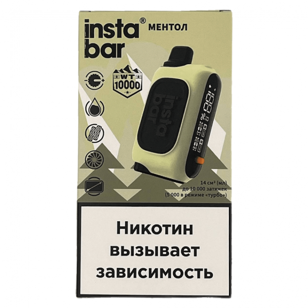 Instabar by Plonq  МЕНТОЛ USB Type-C + дисплей (10000) QR (1)