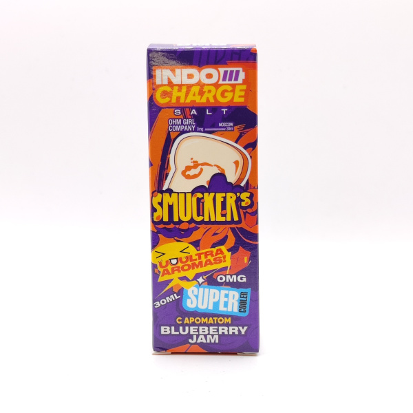 Безникотиновая жидкость для ЭСДН Indo Charge, с ароматом Smucker, объём: 30 см3, содержание никотина: 0 мг/см3