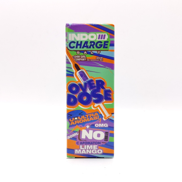 Безникотиновая жидкость для ЭСДН Indo Charge NO Cooler, с ароматом Overdose, объём: 30 см3, содержание никотина: 0 мг/см3