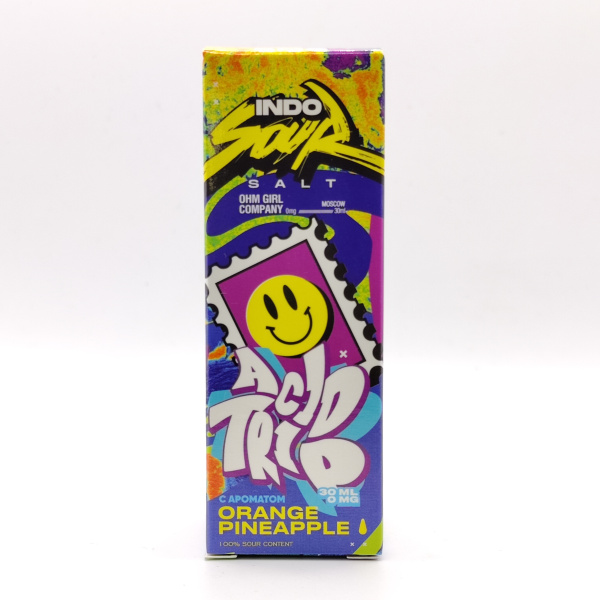 Безникотиновая жидкость для ЭСДН Indo Sour, с ароматом Acid Trip, объём: 30 см3, содержание никотина: 0 мг/см3
