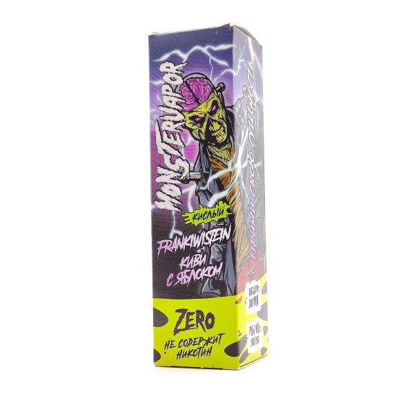 Безникотиновая жидкость для ЭСДН MONSTERVAPOR с ароматом киви с яблоком, 0 мг/см?, 30 мл.