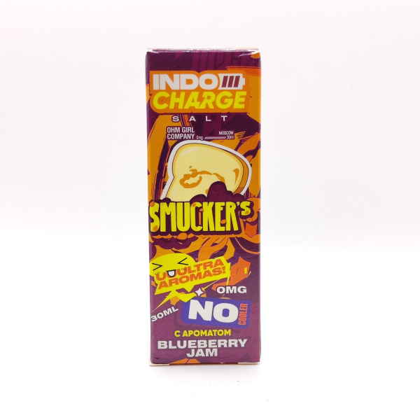 Безникотиновая жидкость для ЭСДН Indo Charge NO Cooler, с ароматом Smucker, объём: 30 см3, содержание никотина: 0 мг/см3