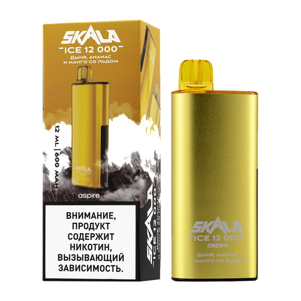 ЭС SKALA ICE 12000 с ароматом Дыни, ананаса и манго со льдом , 20мг/см3, 12 мл.