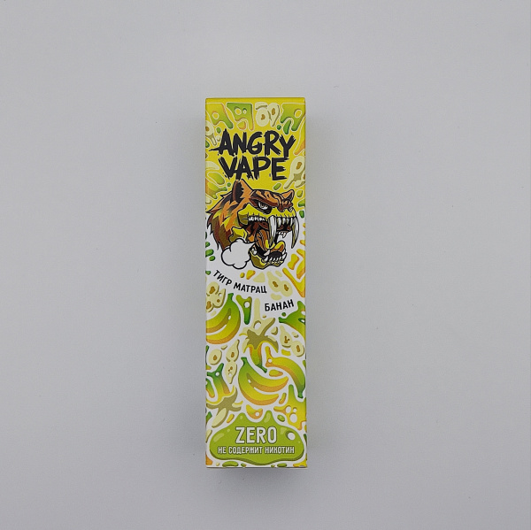 Безникотиновая жидкость для ЭСДН ANGRY VAPE ТИГР МАТРАЦ банан 0 мг/см, 30мл
