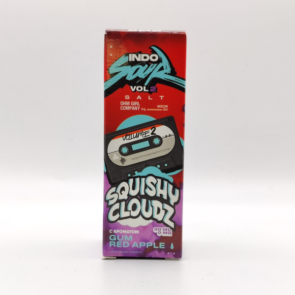 Безникотиновая жидкость для ЭСДН Indo Sour Vol2, с ароматом Squishy Cloudz, объём: 30 см3, содержание никотина: 0 мг/см3