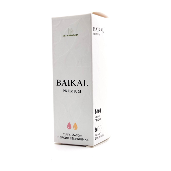 Безникотиновая жидкость для ЭСДН Baikal Premium (Байкал Премиум) с ароматом Персик, Земляника