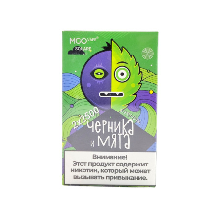 Картридж ЧЗ MGO Square, черника и мята, 2 шт фото в интернет-каталоге PG-VG